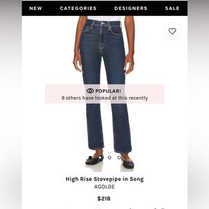 Agolde high rise stovepipe jeans